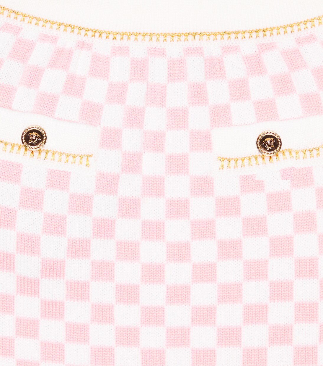 Jupe Medusa en laine à carreaux | Versace Kids