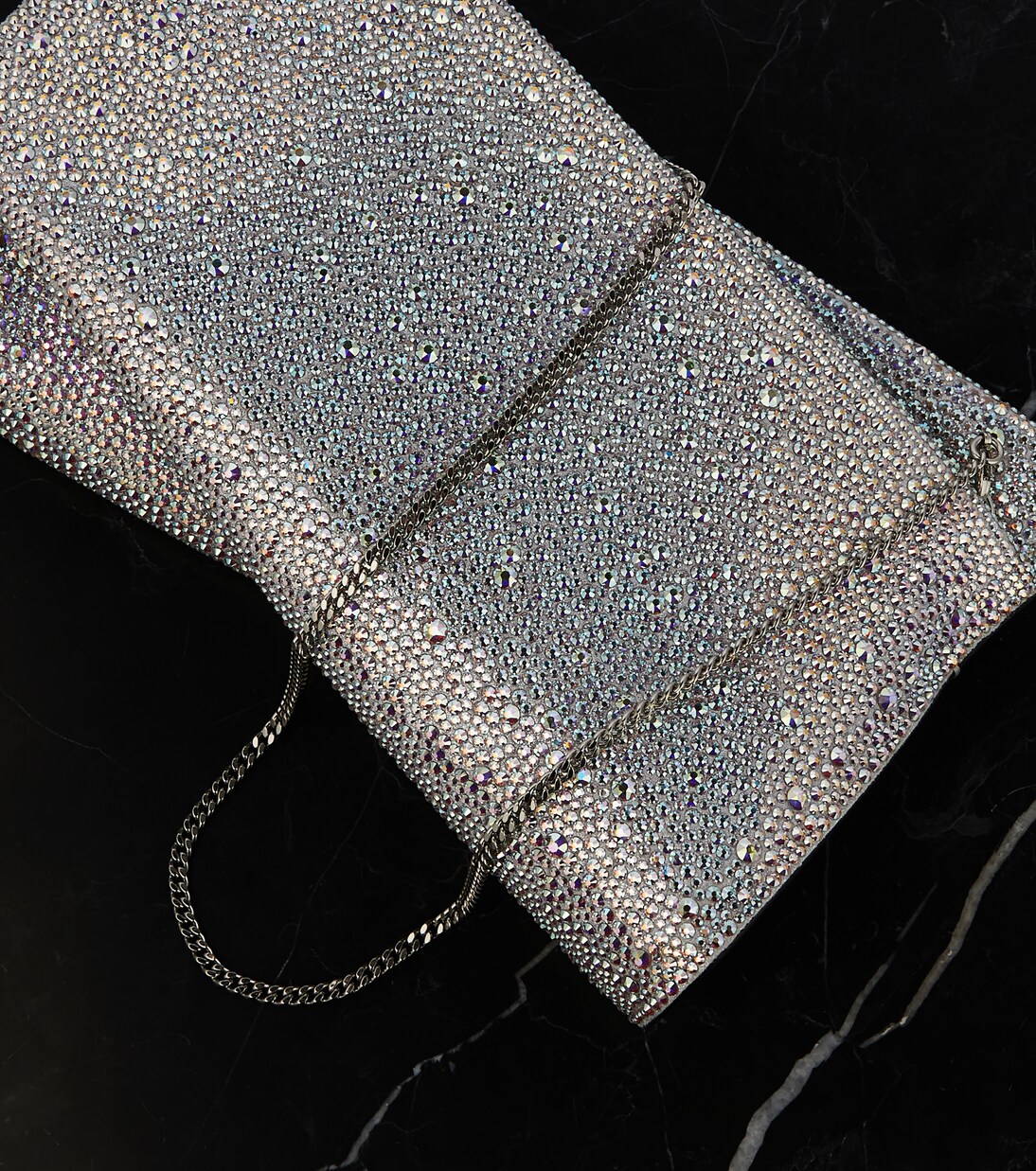 Loubitwist Small crystal-embellished suede clutch | Christian Louboutin