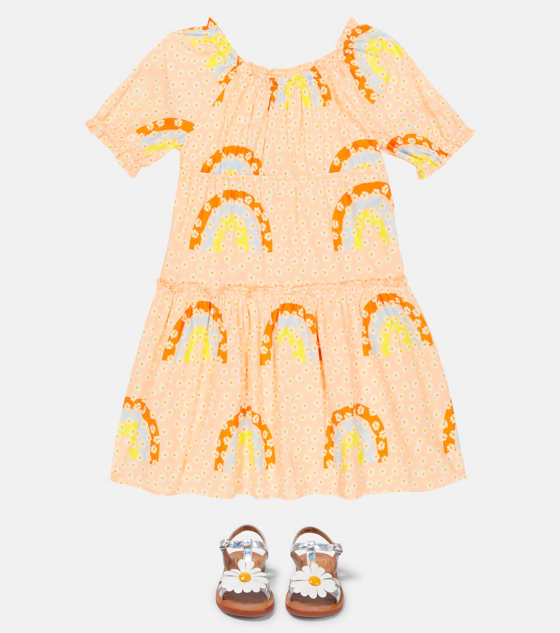 Printed tiered cotton dress | Stella McCartney Kids