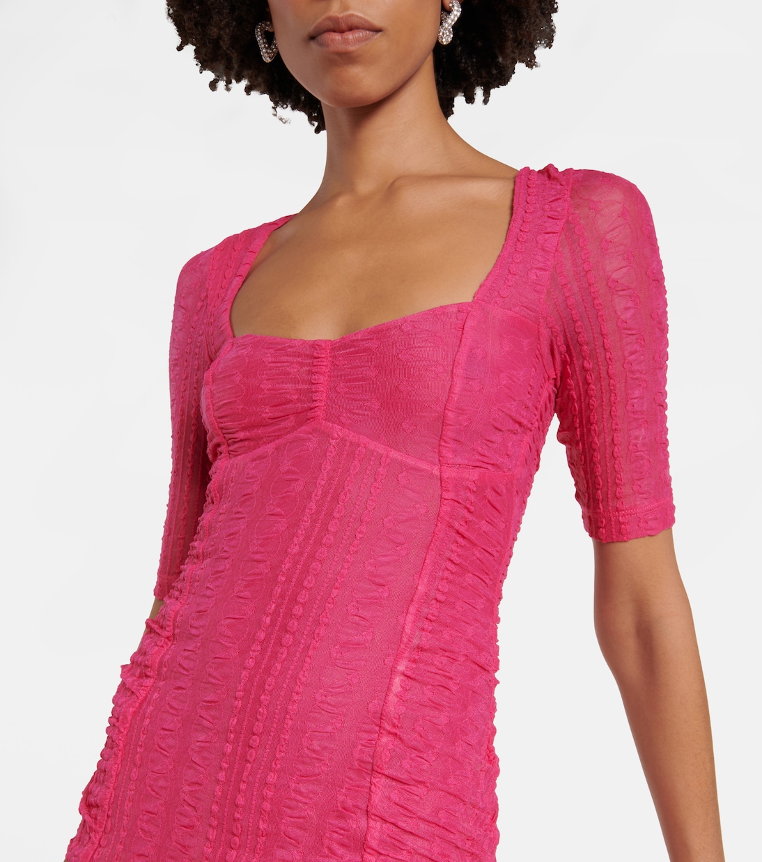 Vestido midi fruncido | Ganni