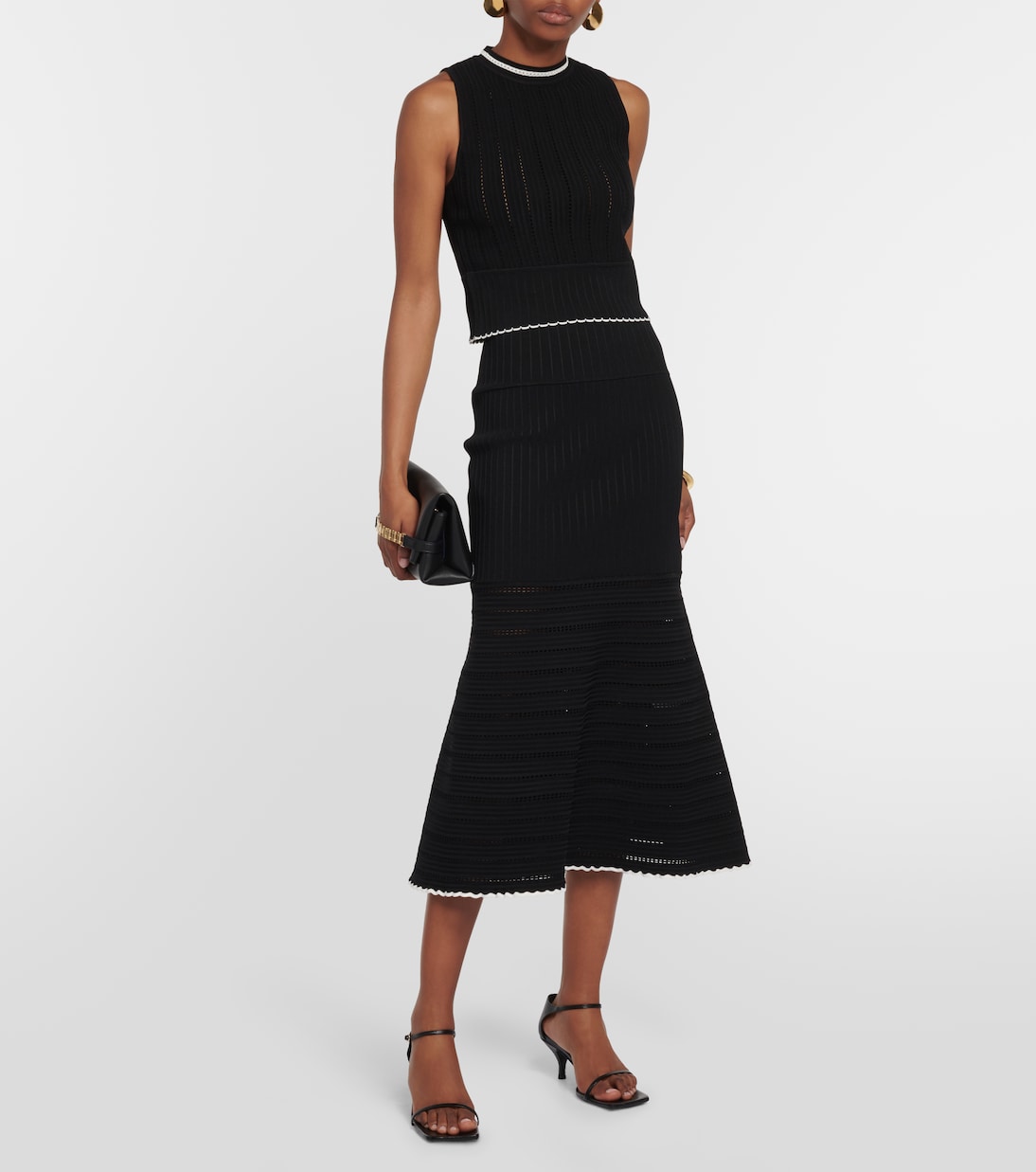 High-rise scalloped midi skirt | Victoria Beckham