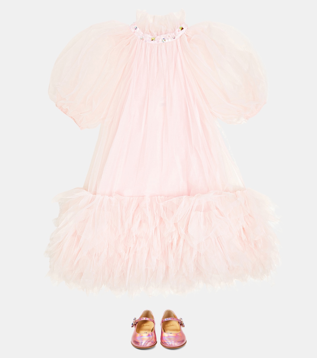 Melodie Queenie leather ballet flats | Christian Louboutin Kids