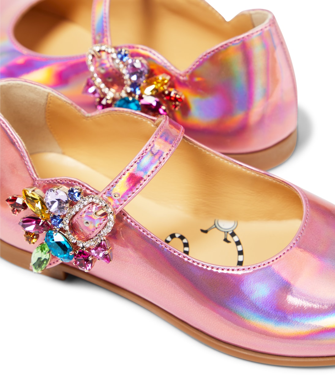 Melodie Queenie leather ballet flats | Christian Louboutin Kids