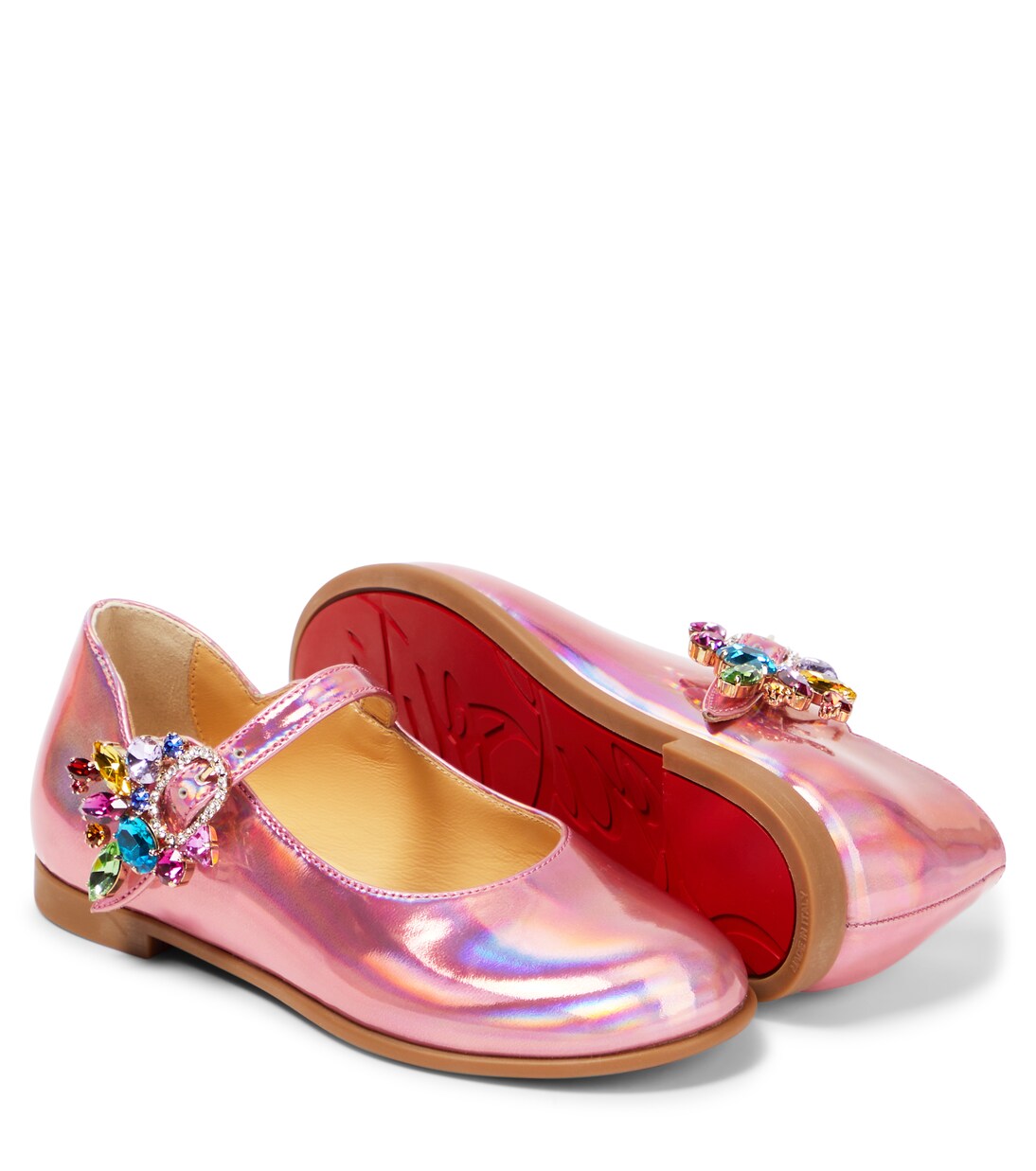 Melodie Queenie leather ballet flats | Christian Louboutin Kids