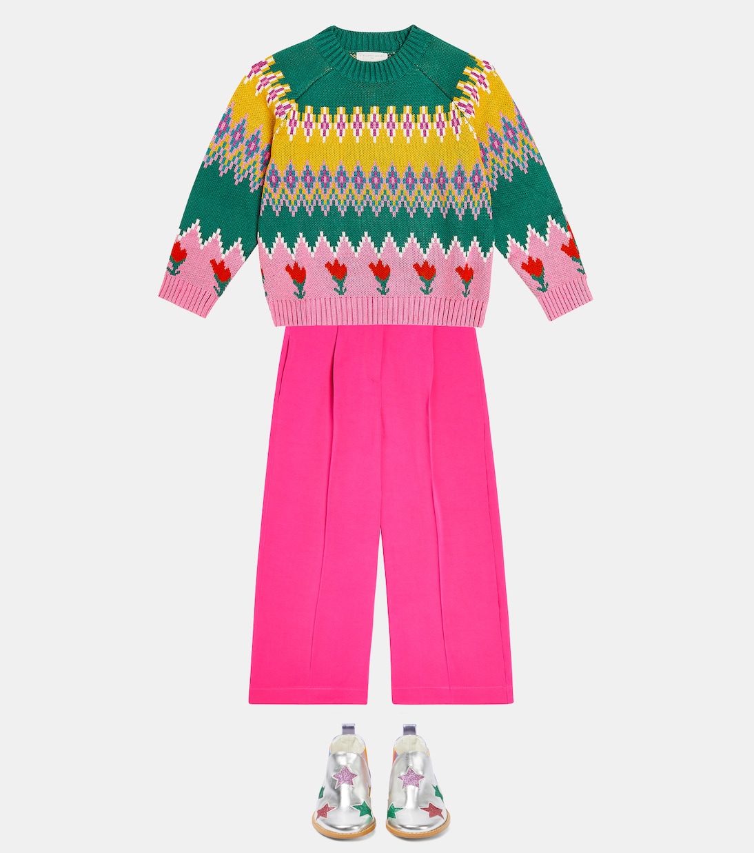 Pantaloni a gamba larga in jersey | Stella McCartney Kids