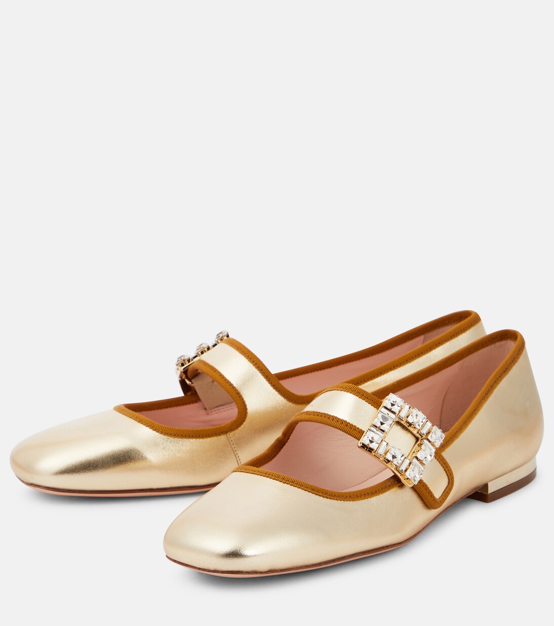 Très Vivier metallic leather ballet flats | Roger Vivier