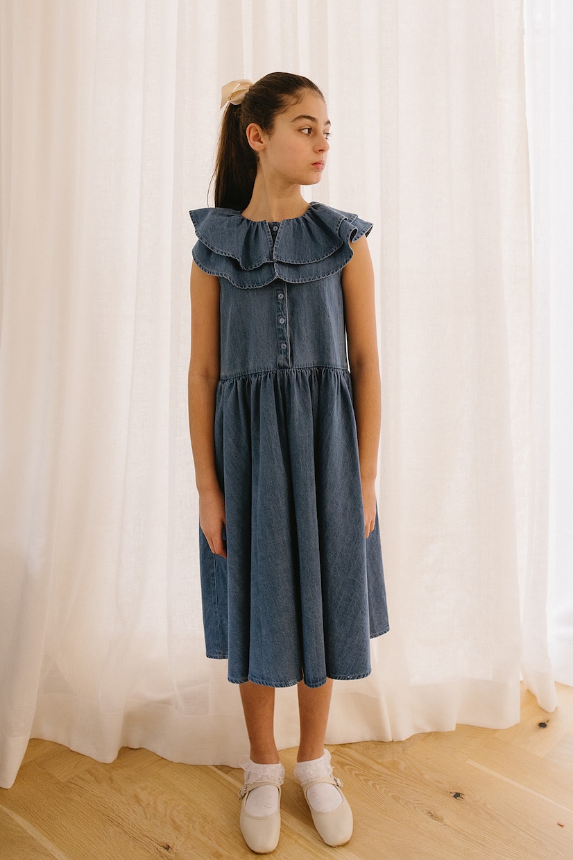 Cotton chambray dress | Petite Amalie  