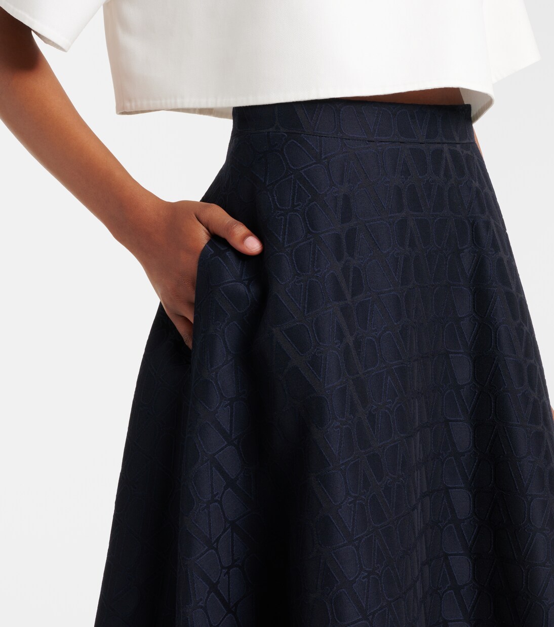 Midirock Toile Iconographe aus Crepe Couture | Valentino