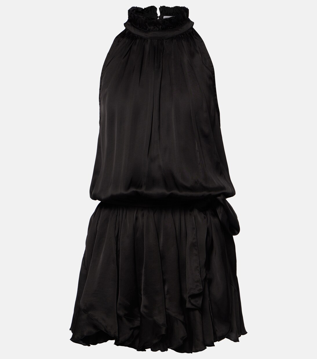 Bianca halterneck satin minidress | Poupette St Barth