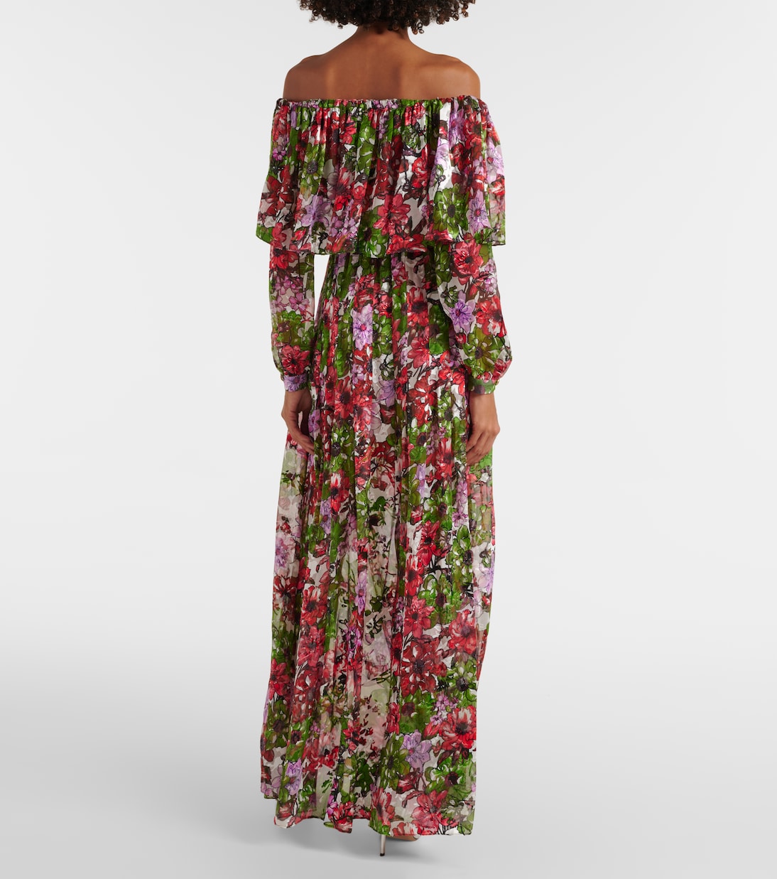 Robe longue Floria en soie mélangée | Costarellos