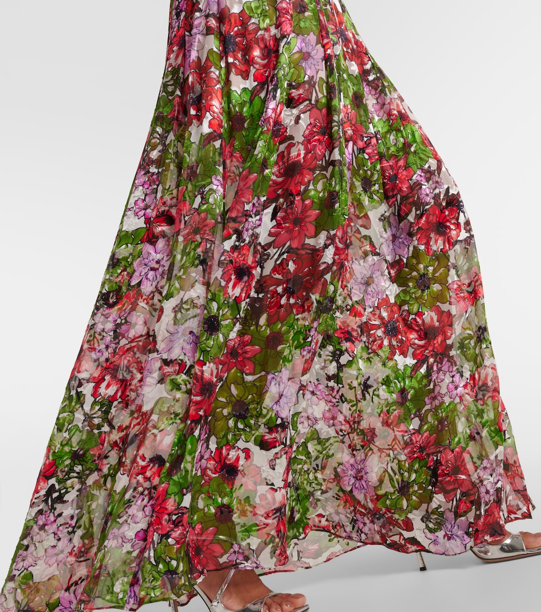 Robe longue Floria en soie mélangée | Costarellos