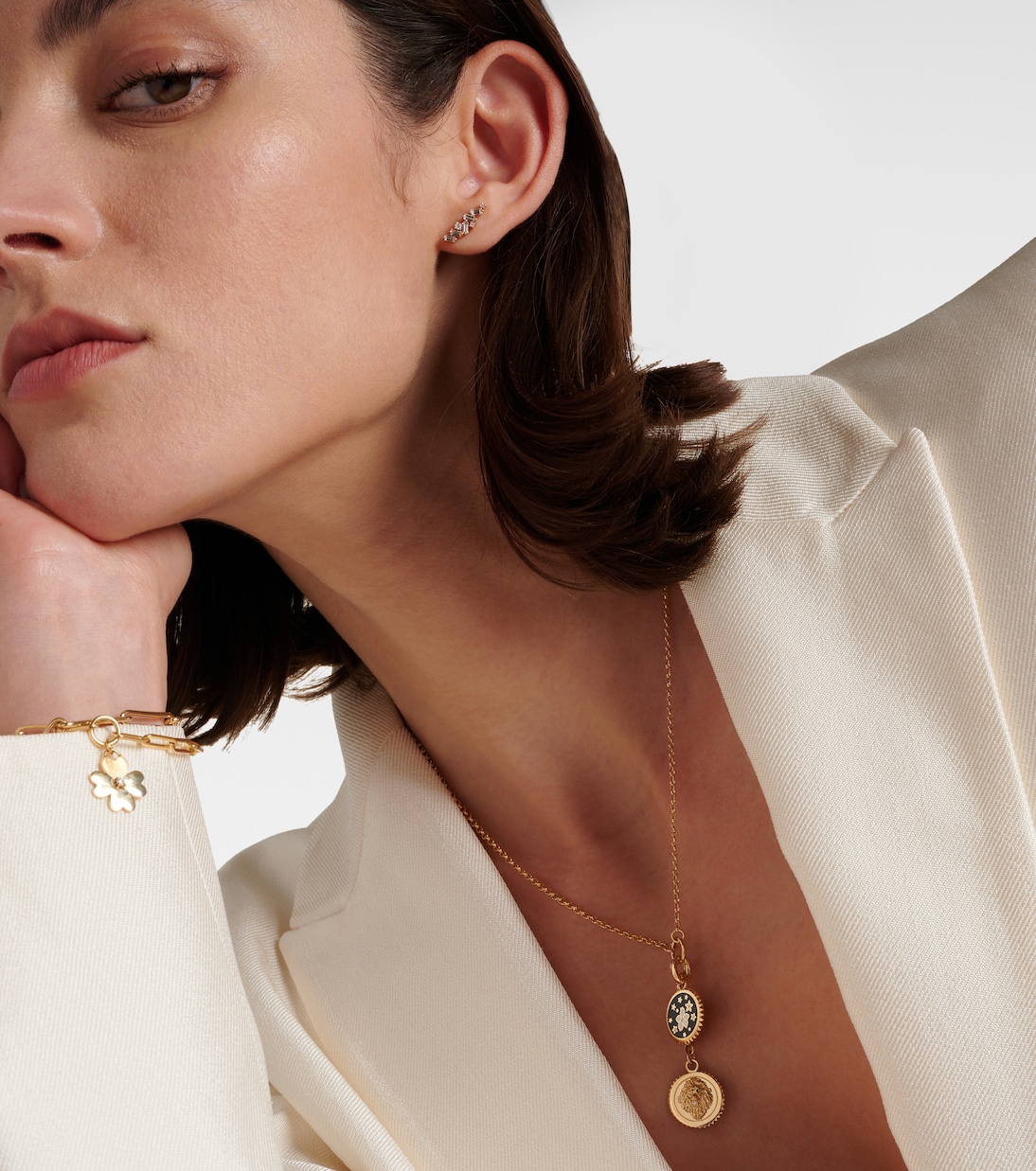 Strength Resilience 18kt gold chain necklace with diamonds | FoundRae