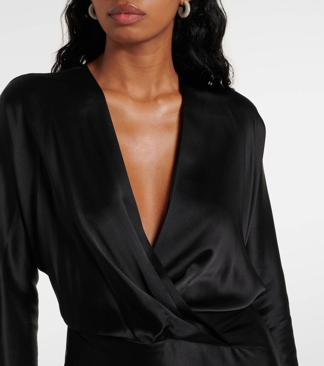 Robe portefeuille en satin de soie | The Sei