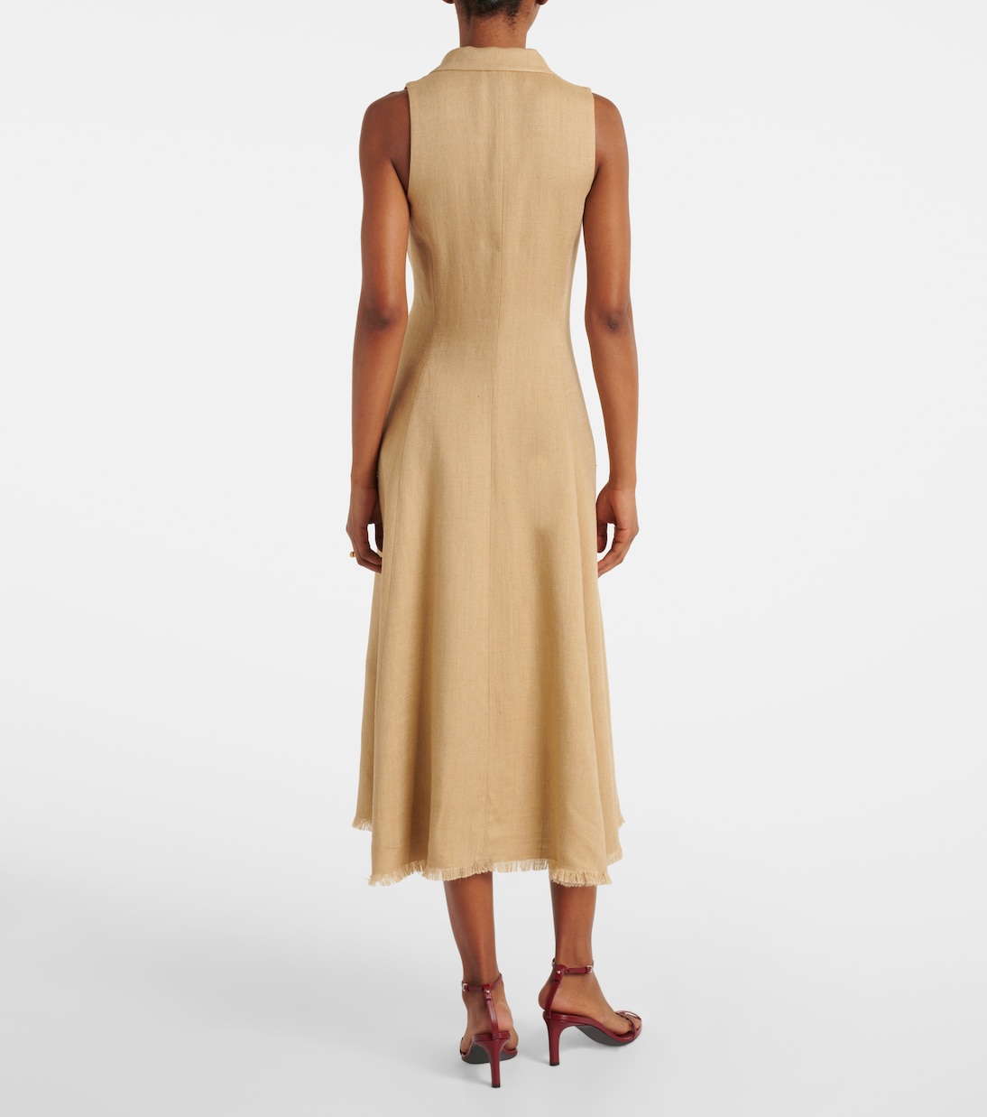 Silk and linen midi dress | Ralph Lauren Collection