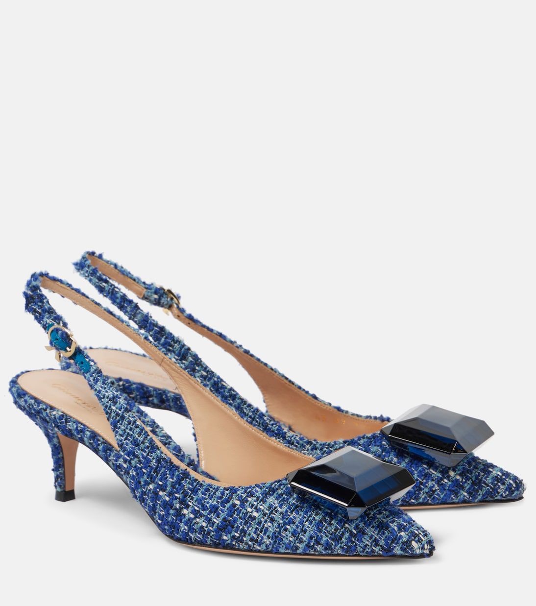 Jaipur 55 bouclé slingback pumps | Gianvito Rossi