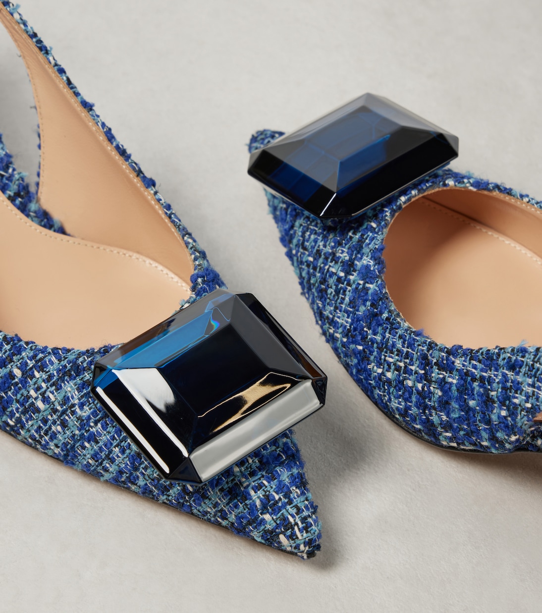 Jaipur 55 bouclé slingback pumps | Gianvito Rossi