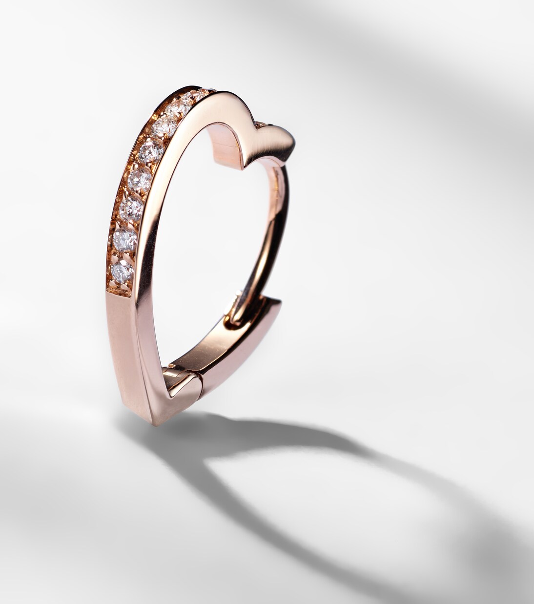 Einzelner Ohrring Antifer Heart Small aus 18kt Roségold (750/1000) mit Diamanten | Repossi