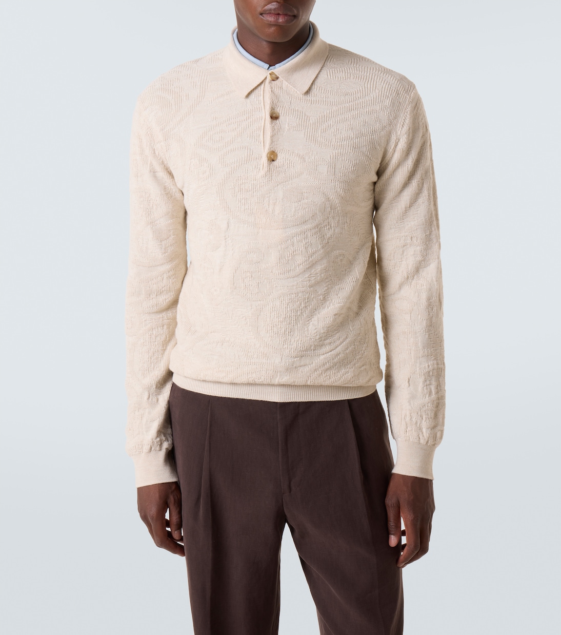 Jacquard wool-blend polo sweater | Etro