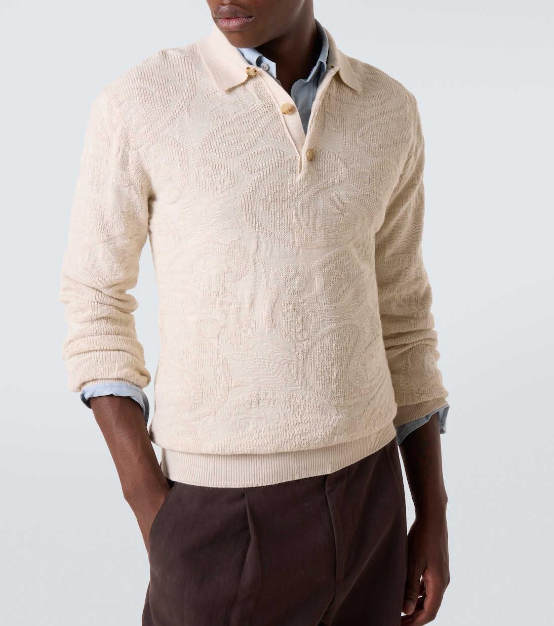 Jacquard wool-blend polo sweater | Etro