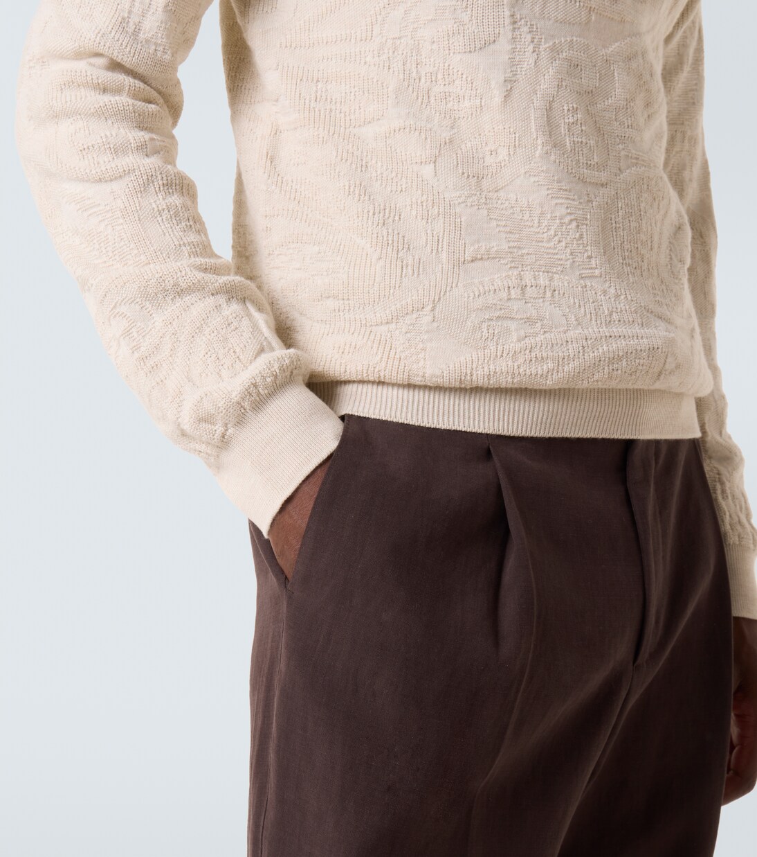 Jacquard wool-blend polo sweater | Etro