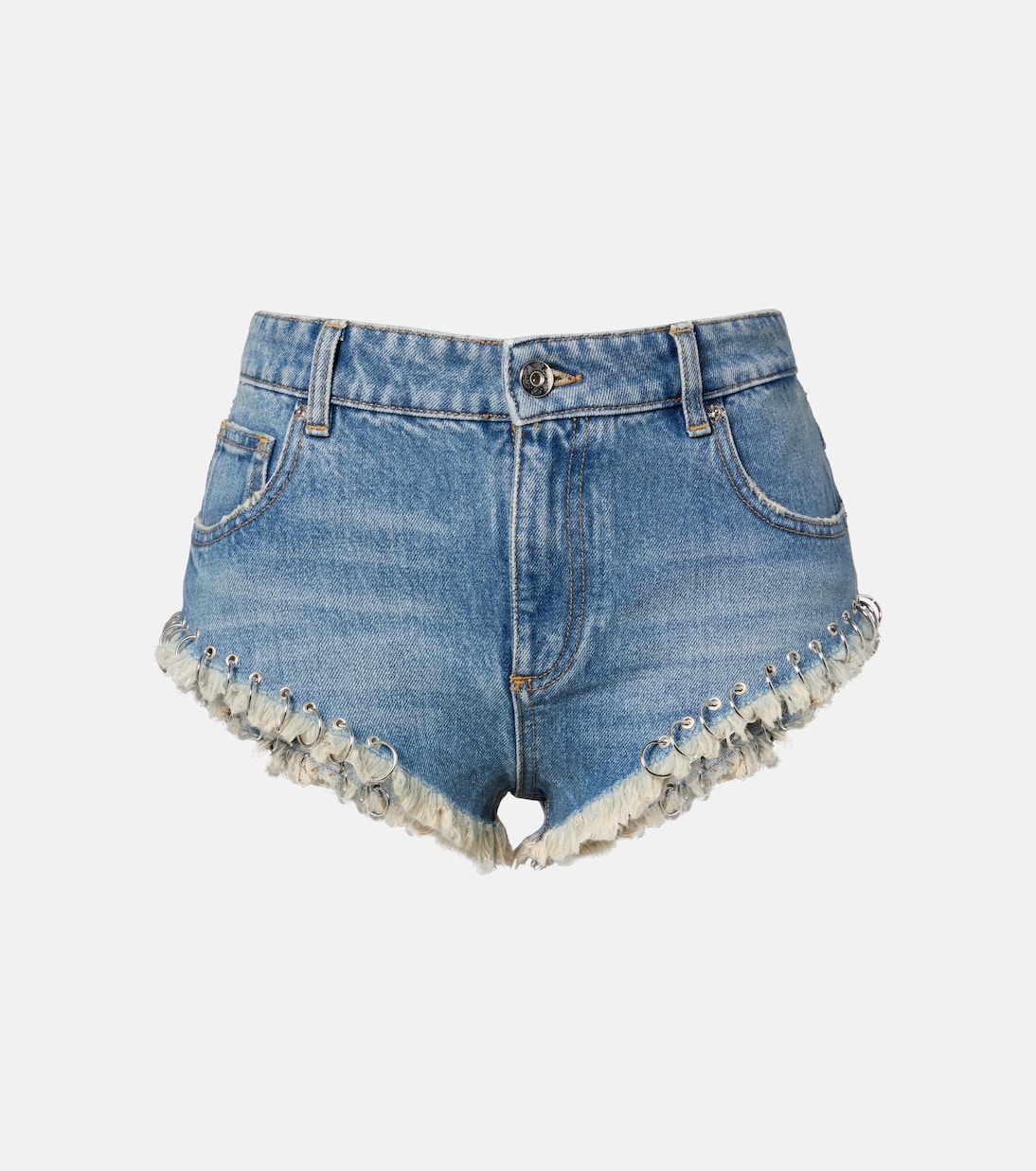 Embellished denim shorts | Blumarine