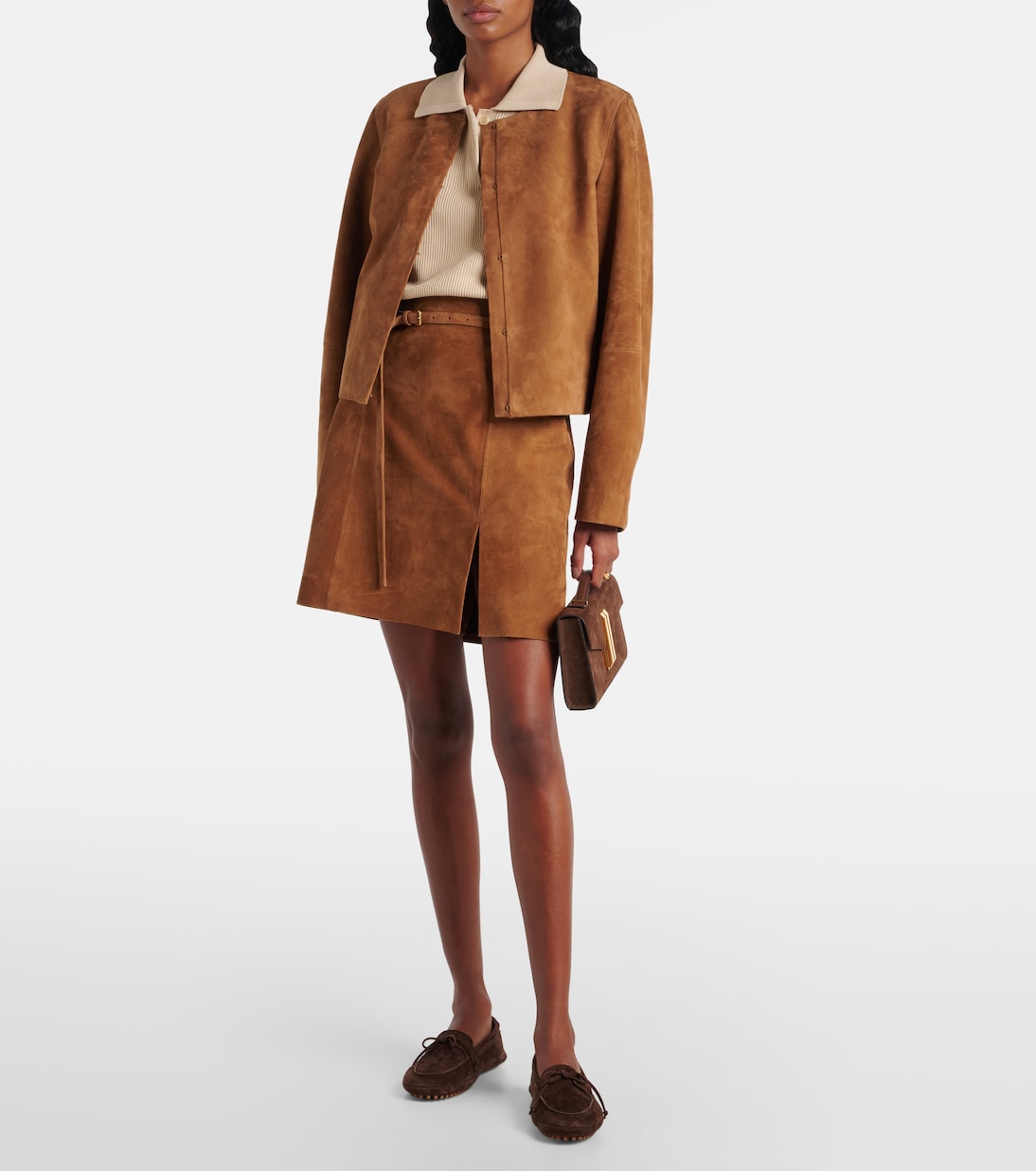 Minirock aus Veloursleder | Vince