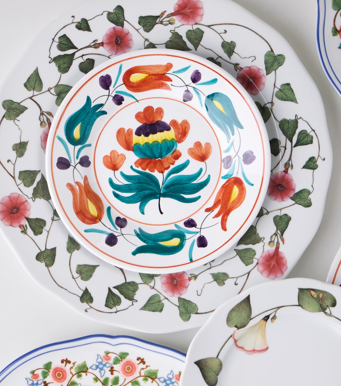 Assiette à dessert Lia en céramique à fleurs | Cabana