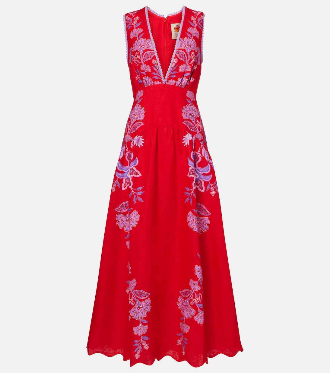 Midikleid Porcelain Garden aus Leinen | Farm Rio