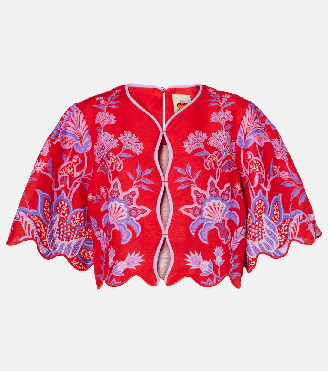 Bedruckte Bluse Porcelain Garden aus Leinen | Farm Rio