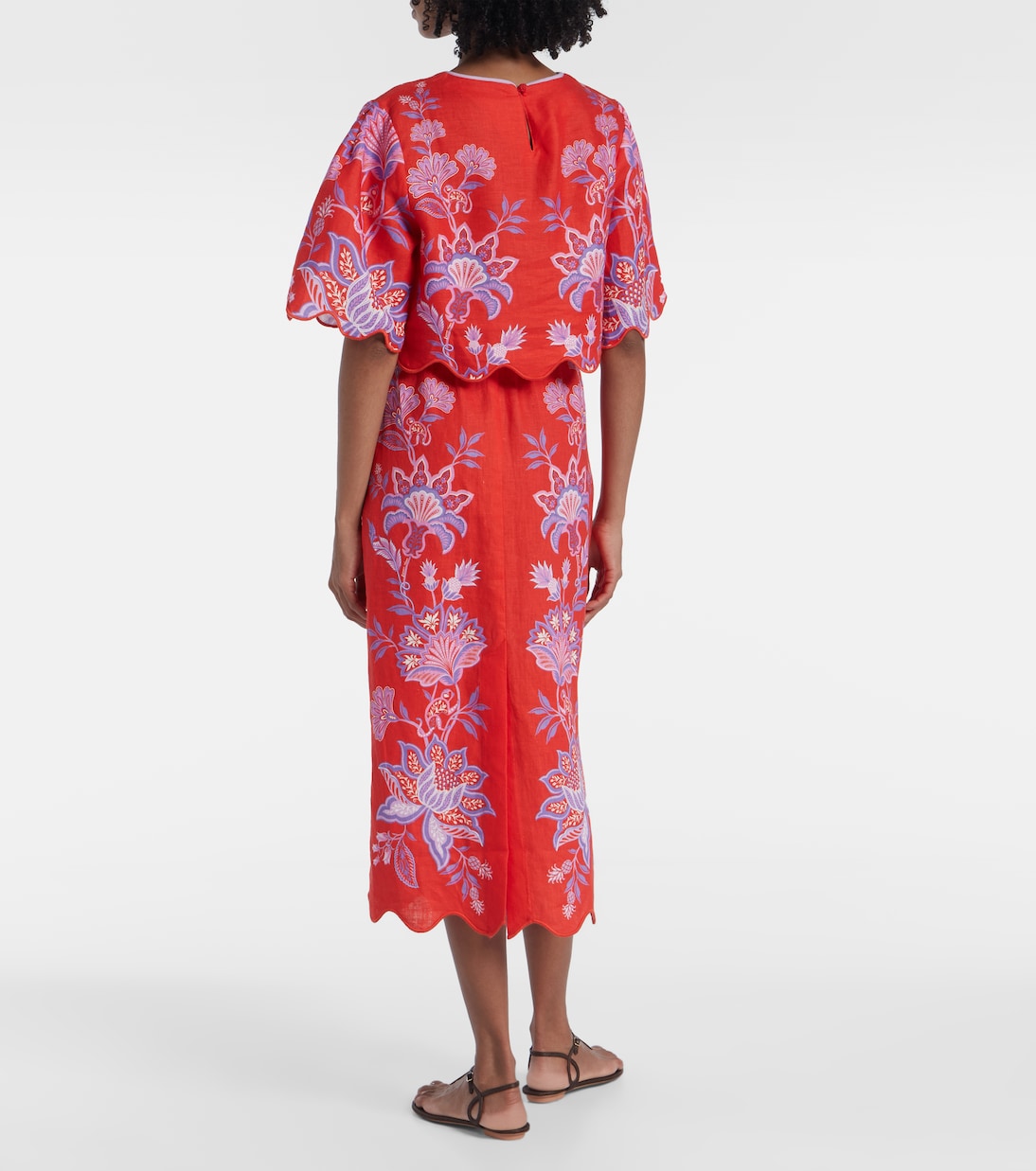 Bedruckte Bluse Porcelain Garden aus Leinen | Farm Rio