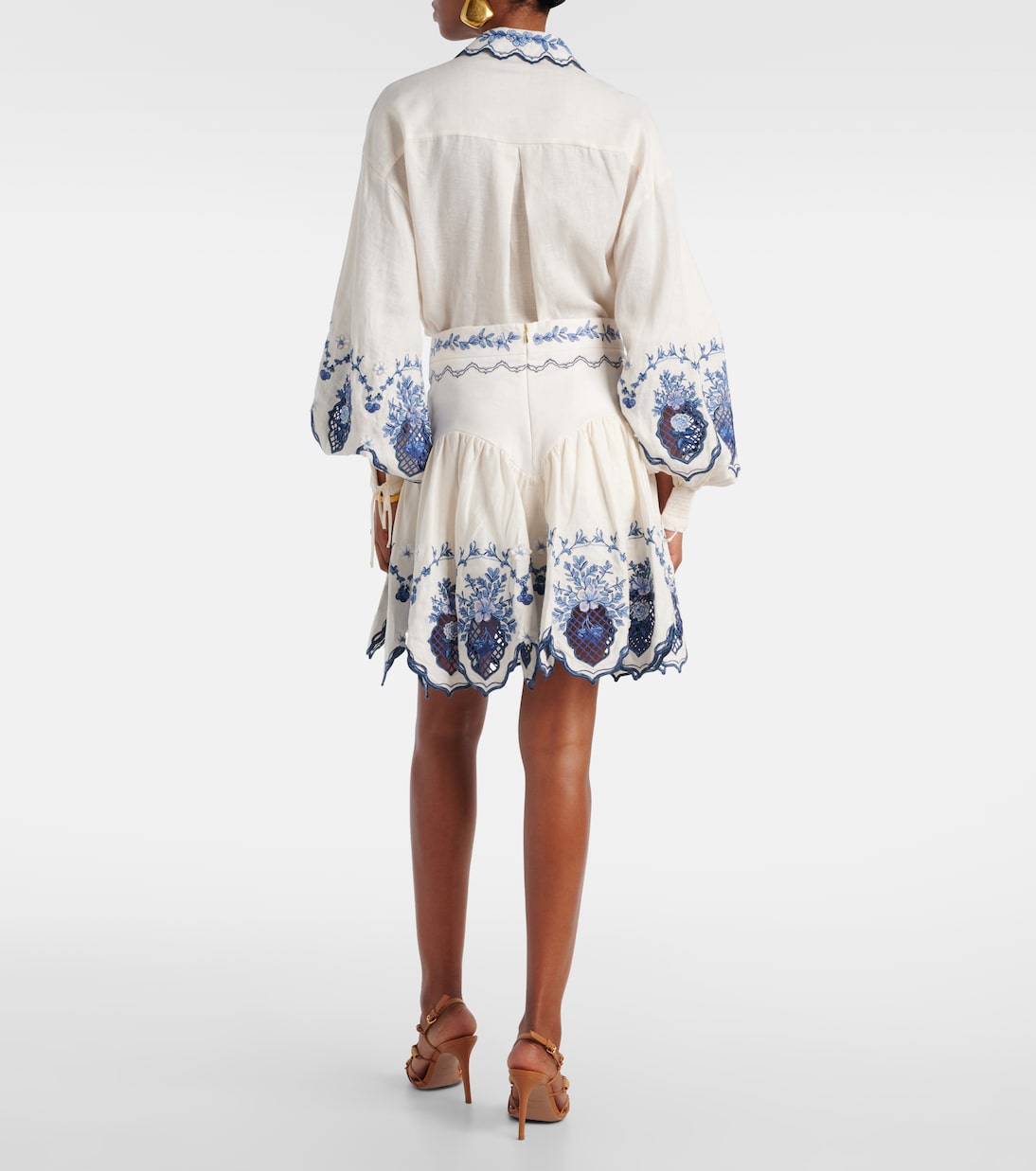 Bestickter Minirock Acai aus Leinen | Agua by Agua Bendita