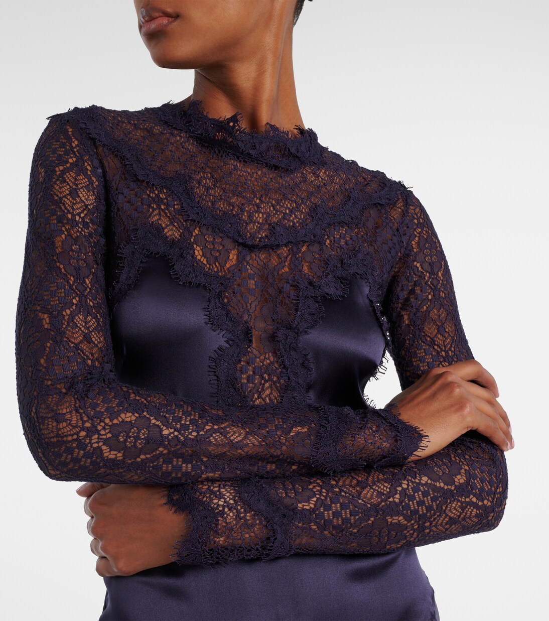 Dolores lace-trimmed silk-blend satin gown | Isabel Marant