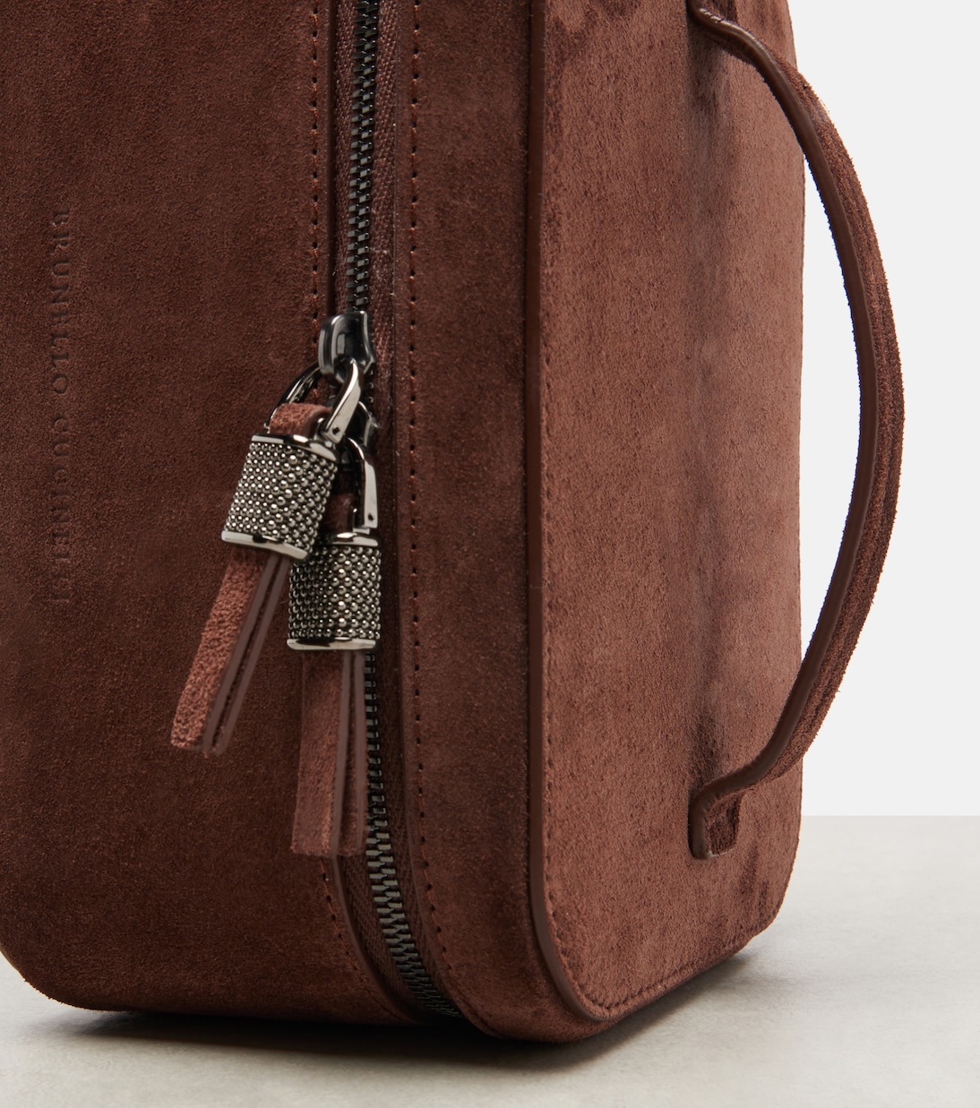 Vanity case Mini en daim | Brunello Cucinelli