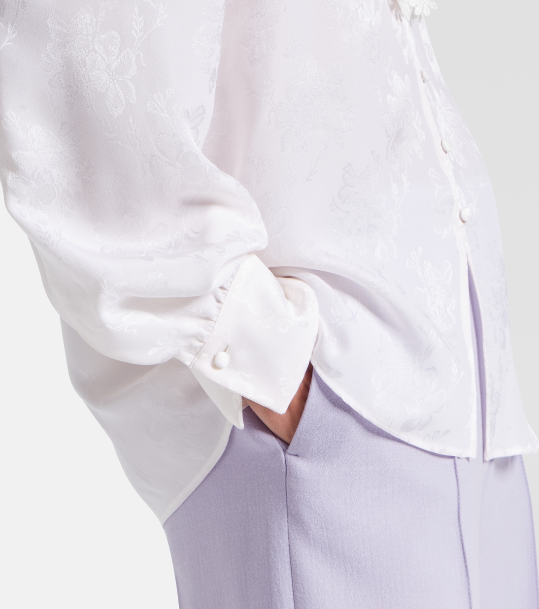 Bluse aus Seiden-Jacquard mit Spitze | Chloé