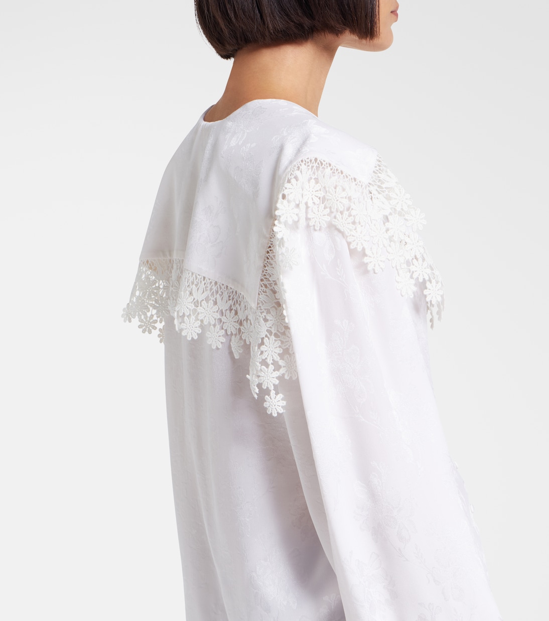 Bluse aus Seiden-Jacquard mit Spitze | Chloé