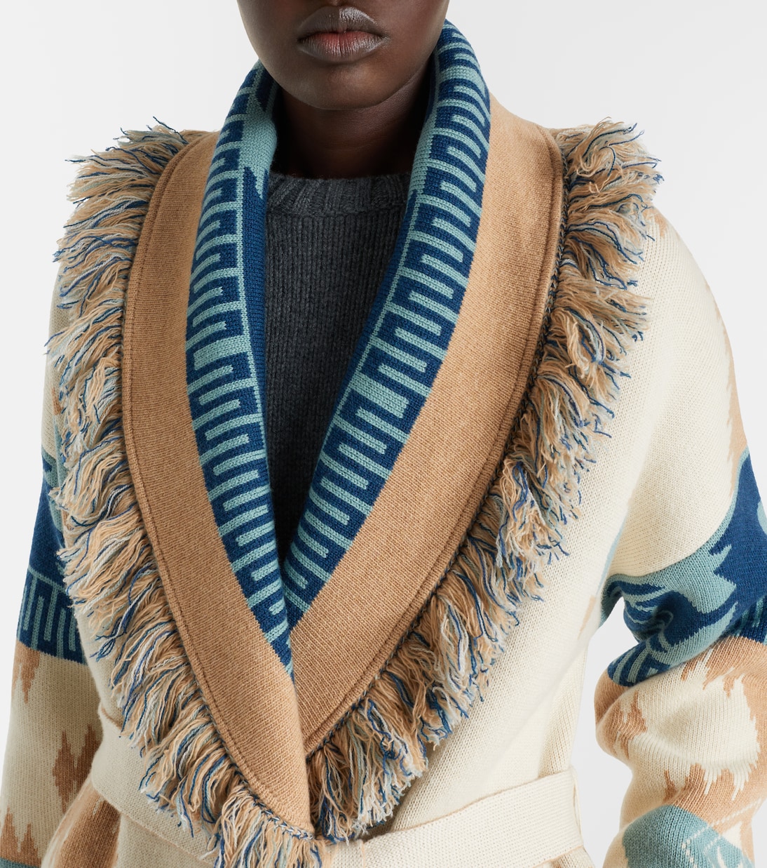 Icon jacquard virgin wool cardigan | Alanui