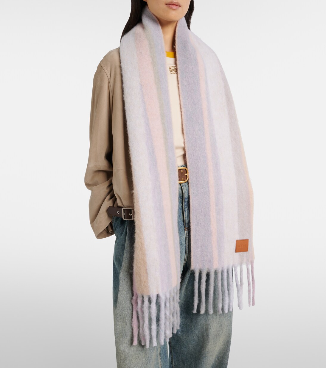 Striped alpaca and wool-blend scarf | Loewe