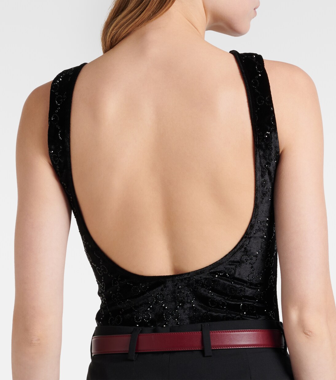 GG embellished chenille bodysuit | Gucci