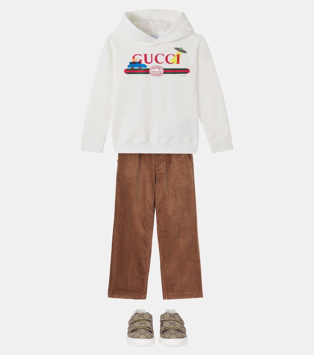 x Euan Roberts cotton fleece hoodie | Gucci Kids