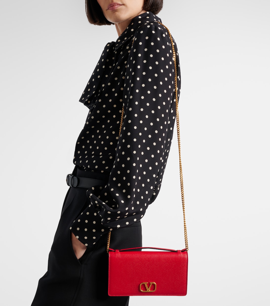 VLogo Mini leather wallet on chain | Valentino Garavani