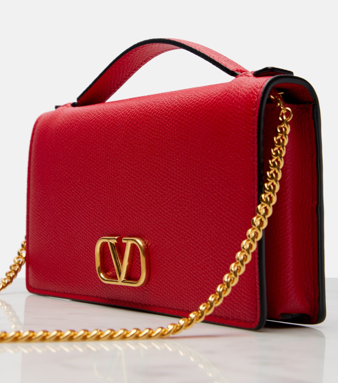 VLogo Mini leather wallet on chain | Valentino Garavani