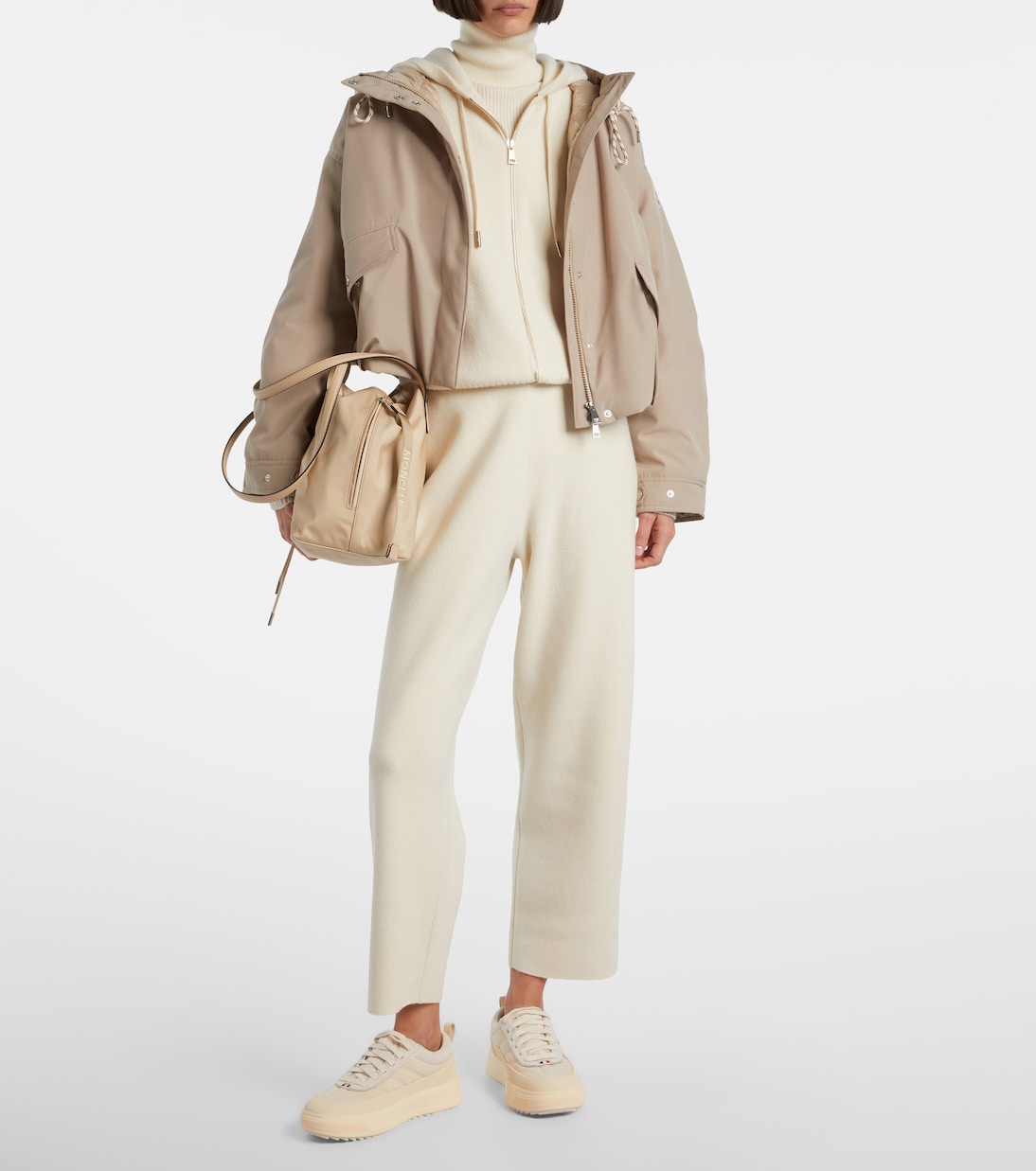 Hooded wool and cashmere zip-up cardigan | Moncler