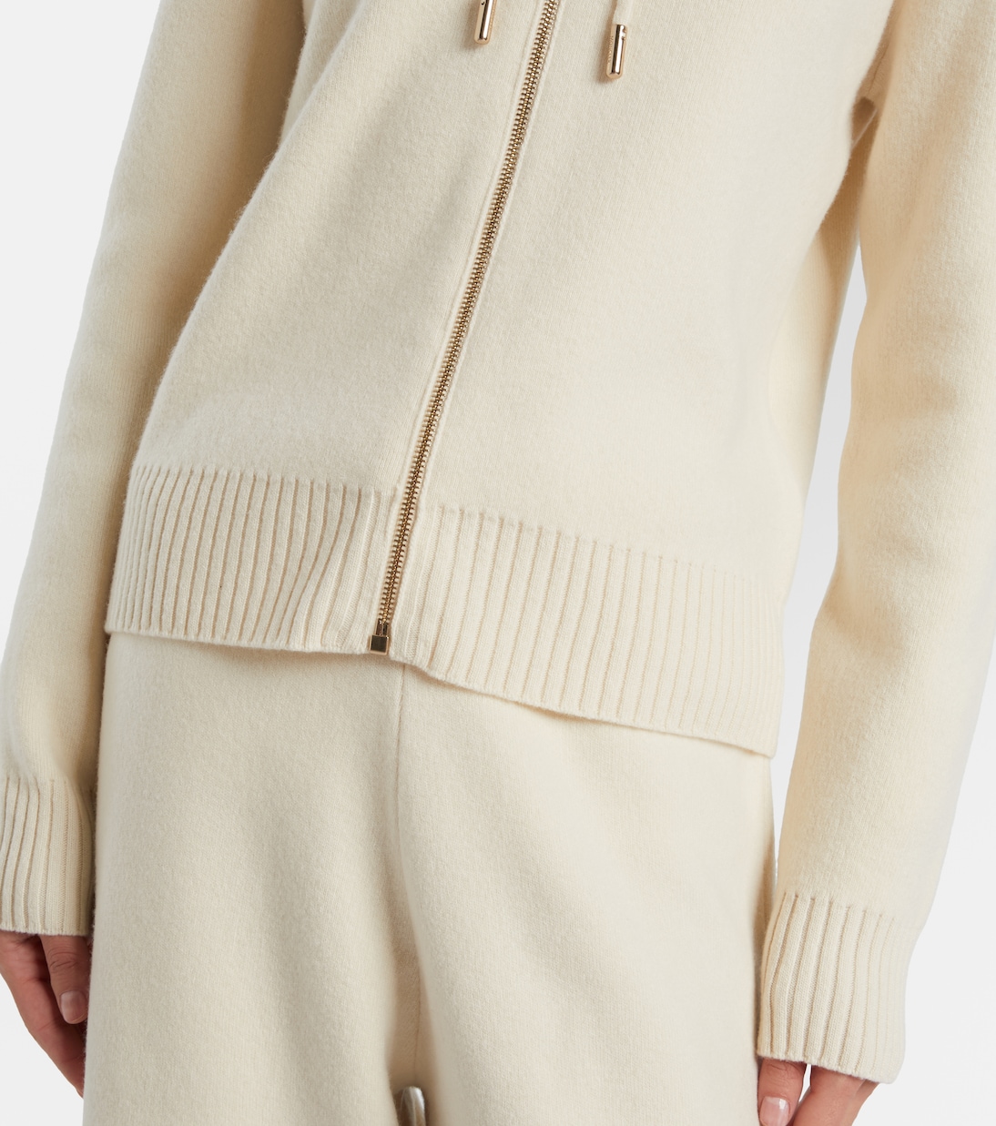 Hooded wool and cashmere zip-up cardigan | Moncler