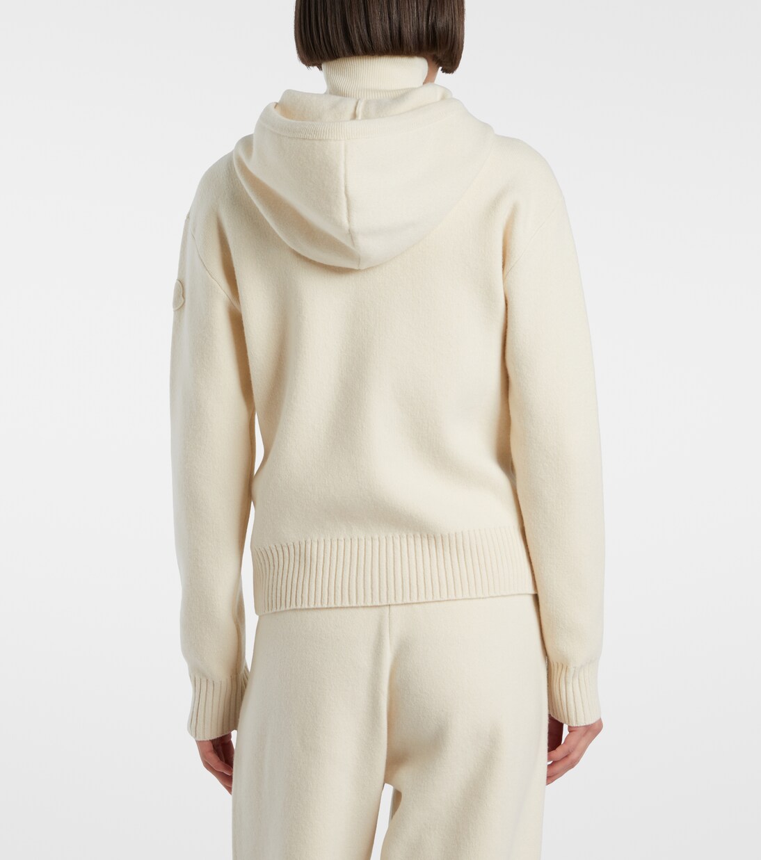 Hooded wool and cashmere zip-up cardigan | Moncler