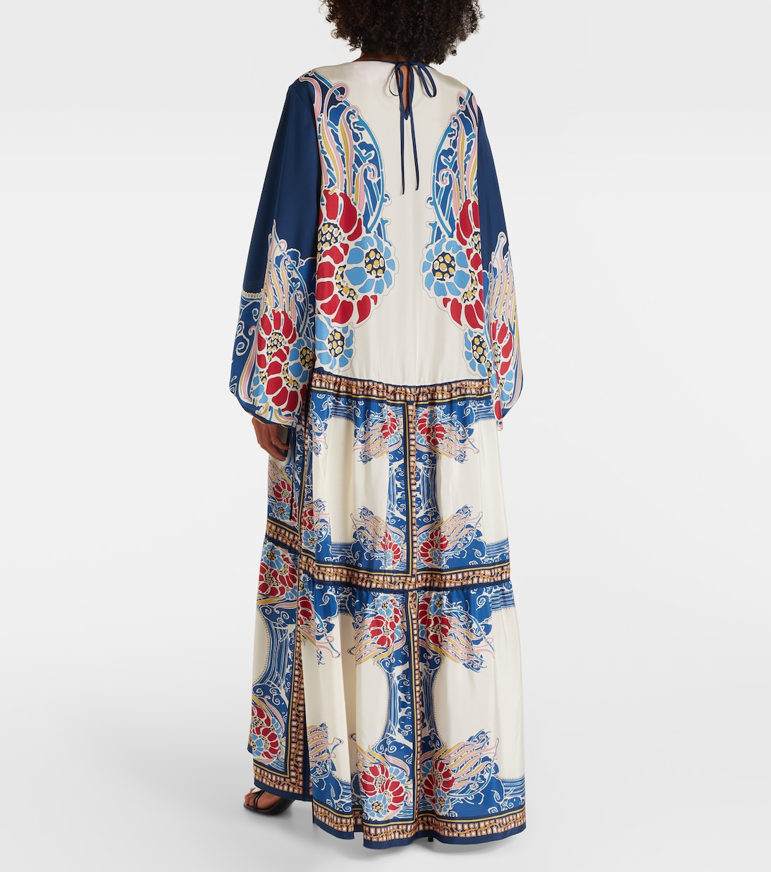 Bedrucktes Maxikleid Vesta aus Seide | La DoubleJ