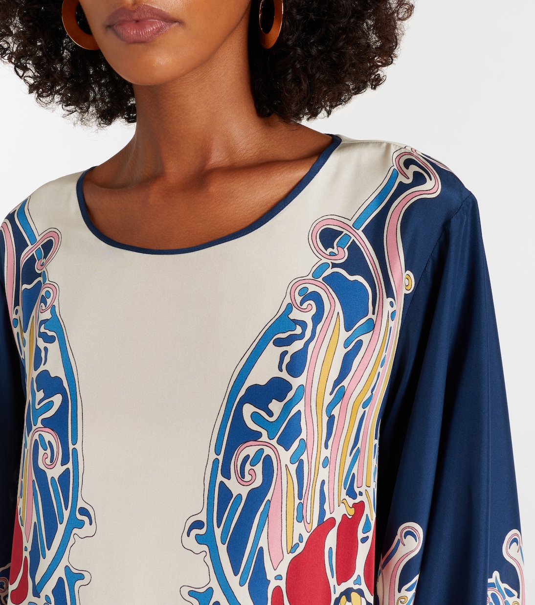 Bedrucktes Maxikleid Vesta aus Seide | La DoubleJ