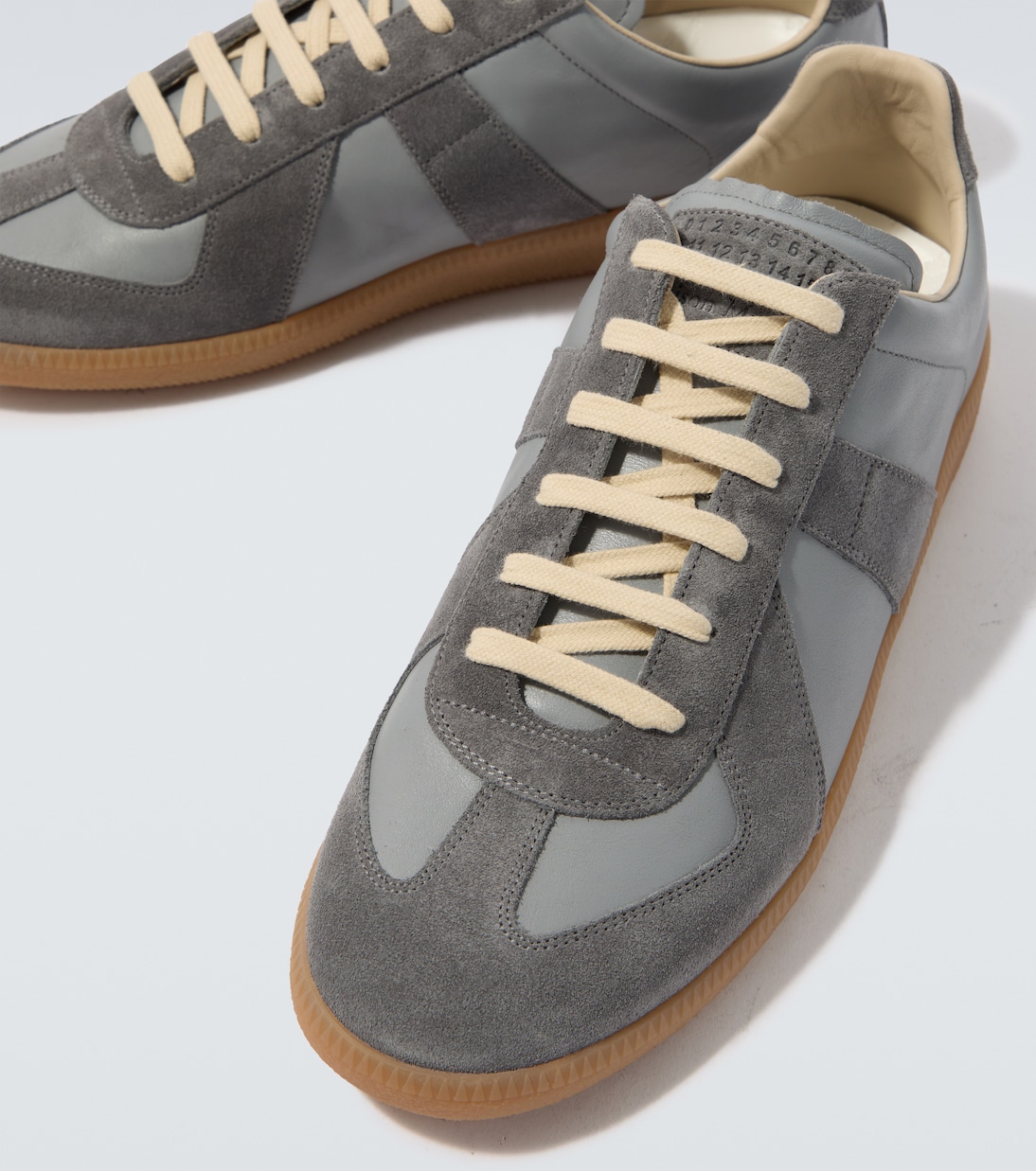 Replica leather-trimmed suede sneakers | Maison Margiela