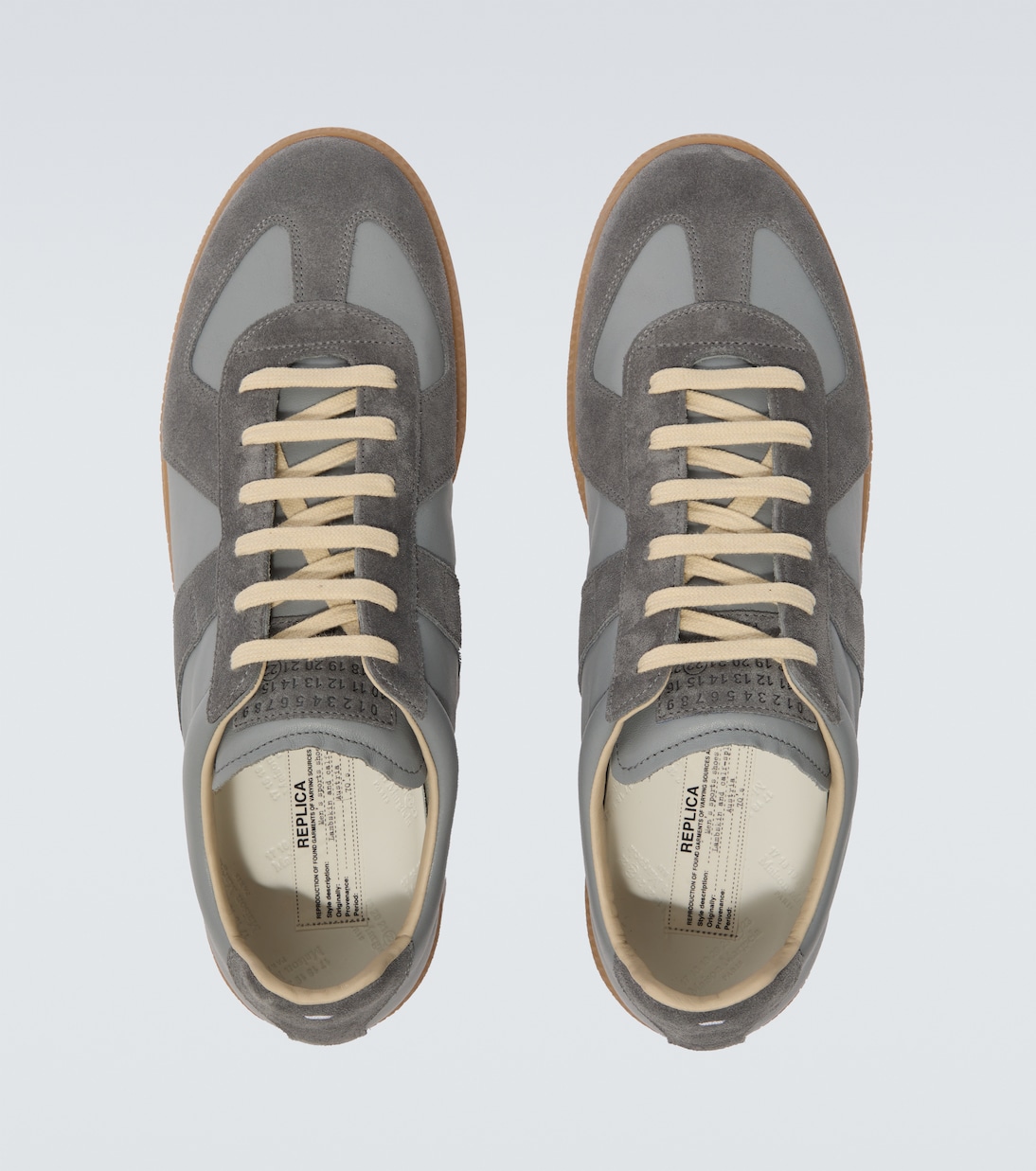 Replica leather-trimmed suede sneakers | Maison Margiela