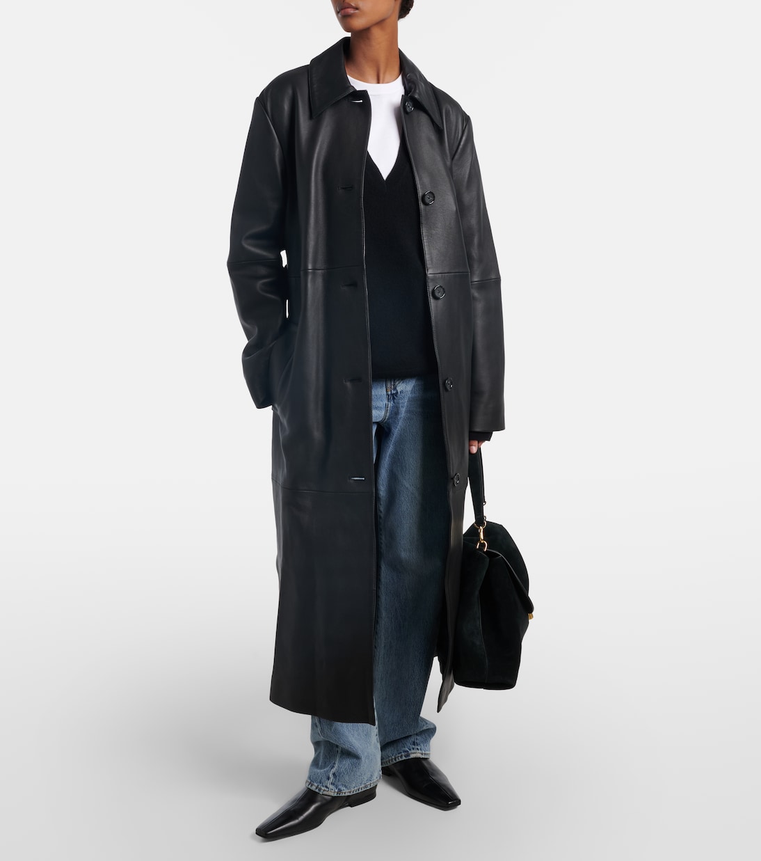 T-Lock suede shoulder bag | Toteme