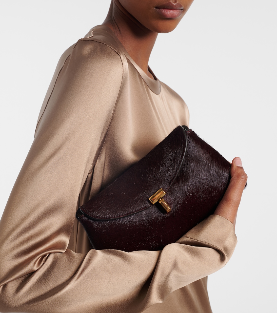 Clutch T-Lock Mini aus Kalbshaar | Toteme